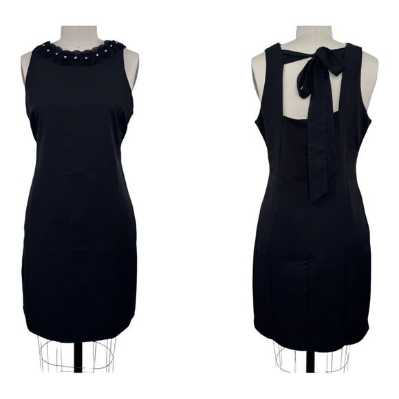 Sam Edelman Women‎ Necklace Sheath Sleeveless Black Dress Size 8 - Picture 2 of 13